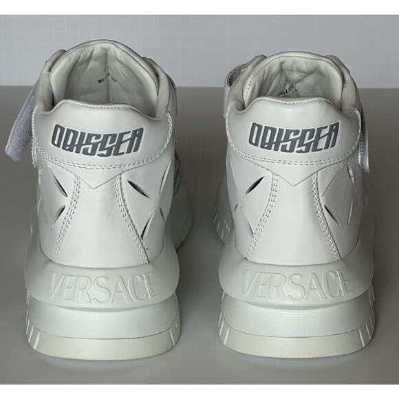 Versace Men\'s Laserata Leather Sneakers White 12.5 US (45.5) 1008964 NWT $1175 main image 8